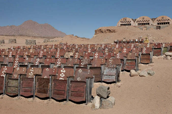 The abandoned movie theater in Sinai desert