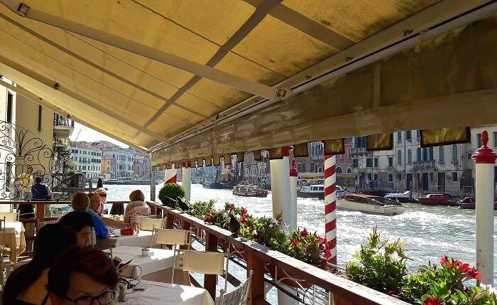 Eating local cuisine in Venice