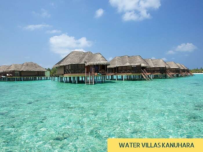 The various water villas at Kanuhara in Maldives