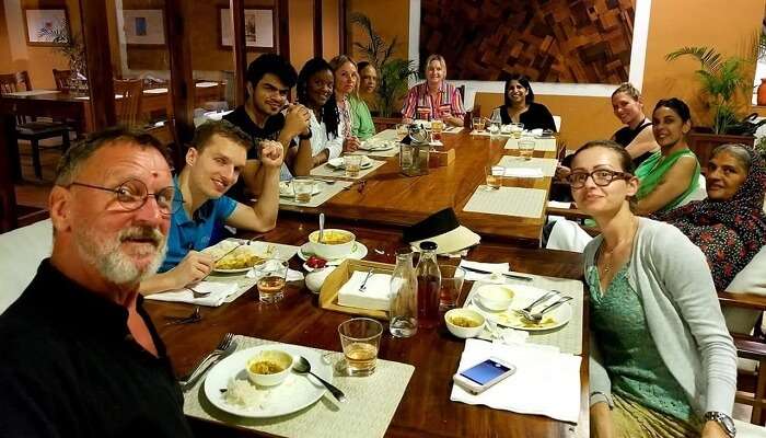 Guests from across the world dining together