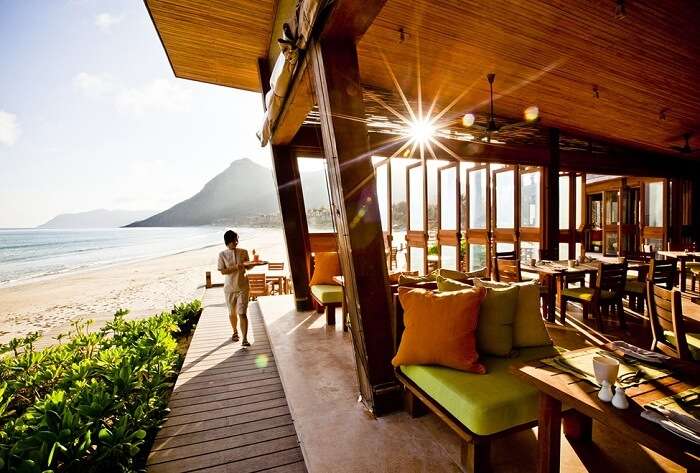 The beach restaurant at Six Senses Con Dao resort in Vietnam