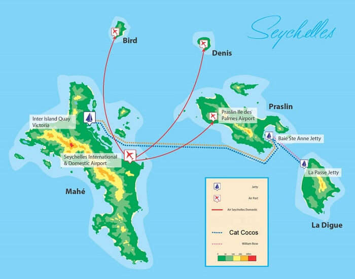 Seychelles is well connected within its territories 