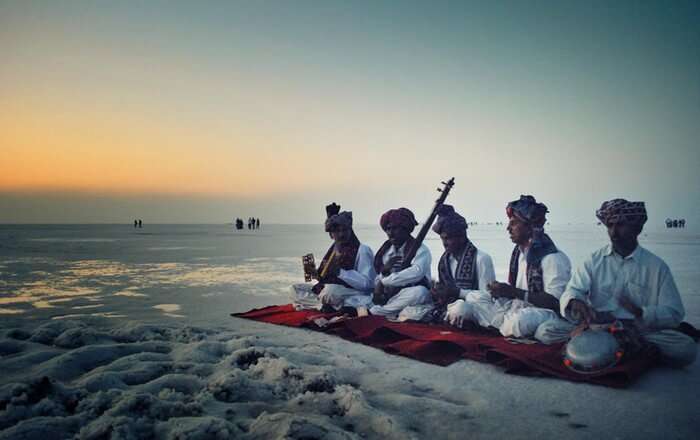 A cultural performance on a full moon night of Rann Utsav