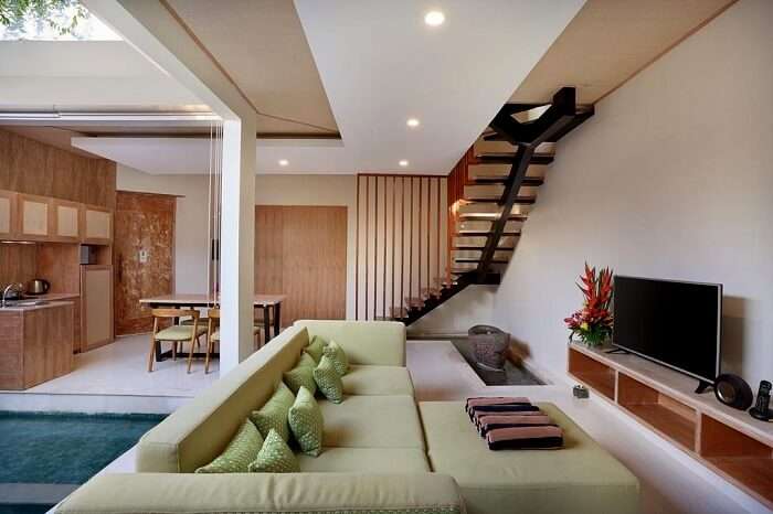 lounge area and modern facilities in ini vie villa