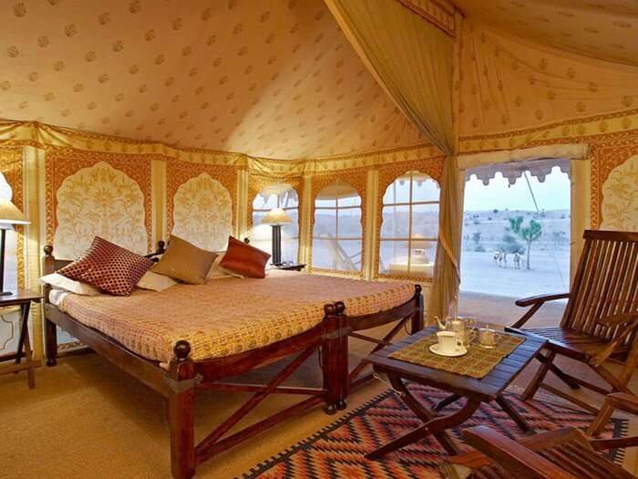 Luxurious interiors of a glamp in Ranthambore