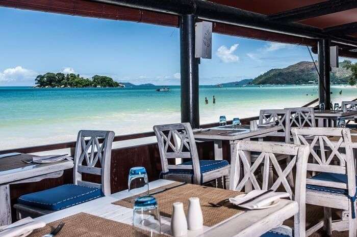 St Pierre Beach dining at Paradise Sun Resort in Seychelles