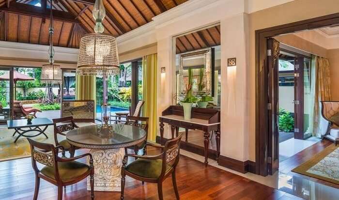in-villa dining area in St. Regis Bali Resort