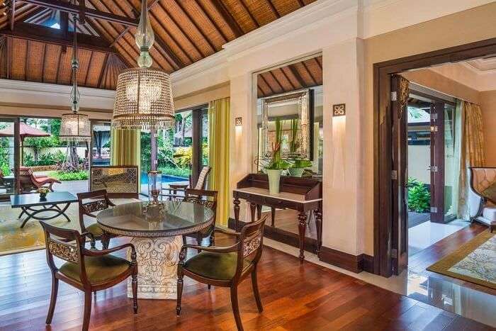 in-villa dining area in St. Regis Bali Resort