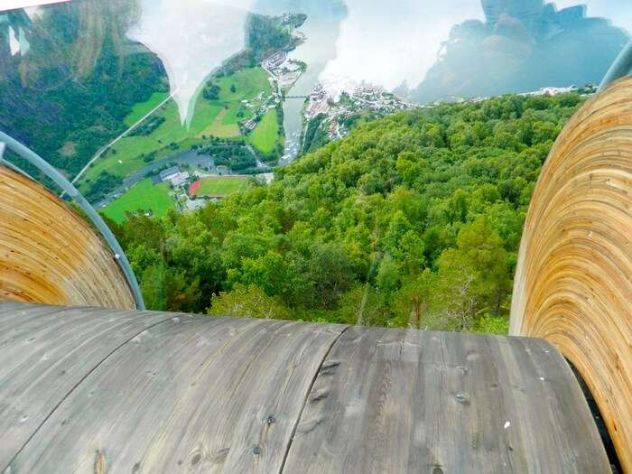 The curvy-illusionary-scary Stegastein Lookout in Norway