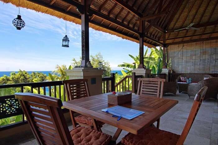 dining area in villa sarchi, one of the best Bali private pool villa