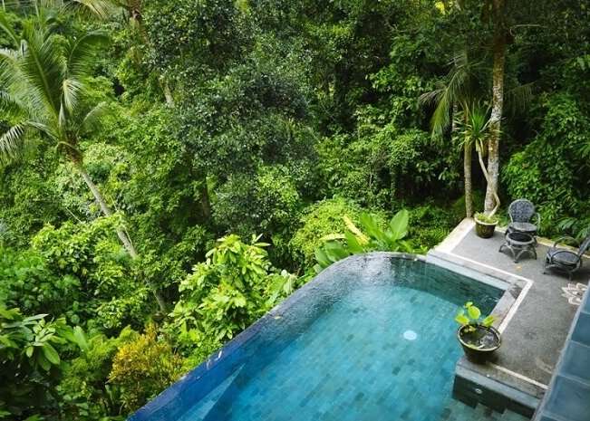 room with private pool in villa awang awang