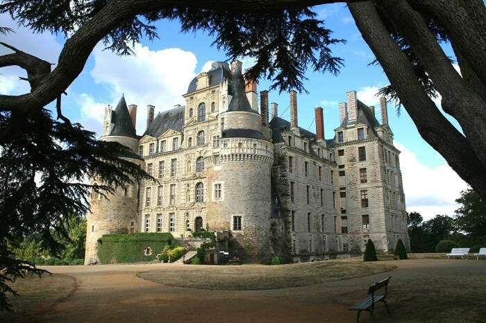 A view of the Chateau de Brissac in Paris from outside