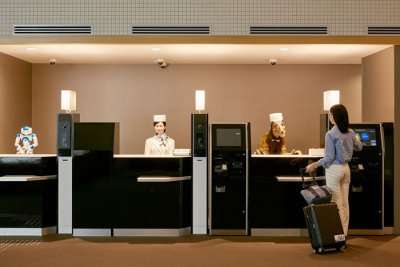 henn na hotel japan reception check in screen