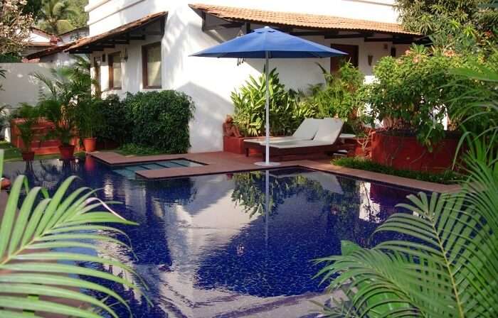 A view of the swimming pool at the Lemon Tree Amarante Beach Resort in Goa