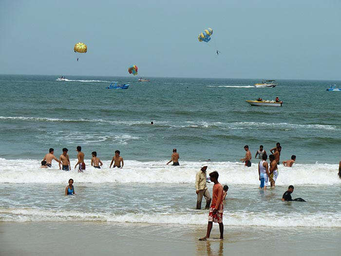The watersports in the crowded beaches