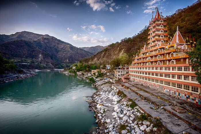 views of rishikesh from the temple