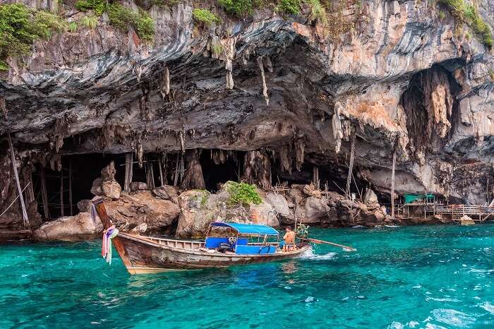 Viking Cave on Phi-Phi Lee island near May a Beach