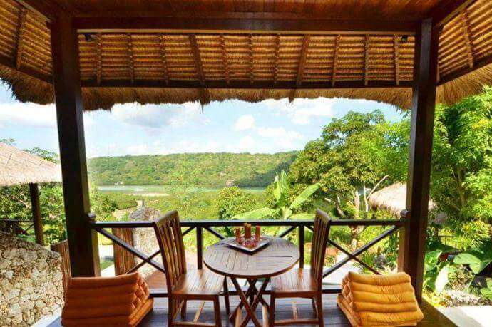 dining area with stunning views in twin island villa