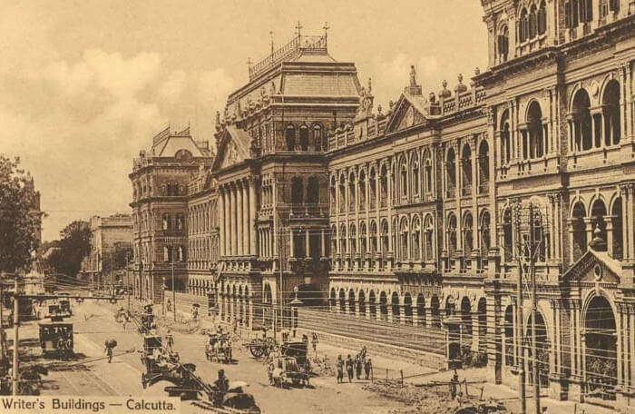 An old picture of the Writer's building in Kolkata