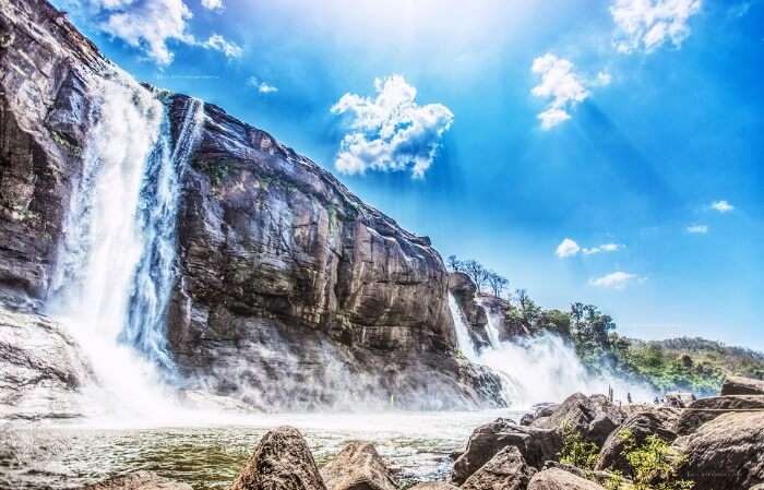 Get drenched under 80-feet tall Athirapally waterfalls in Kerala