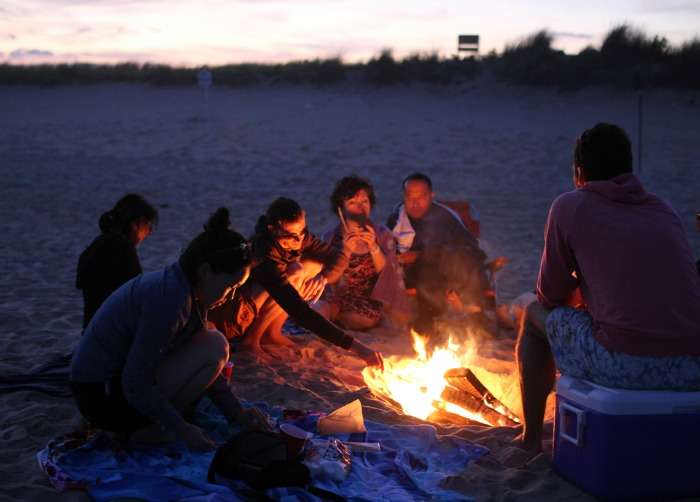 Beach bonfire night with friends in Mandarmoni, West bangal