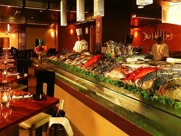 Dining seafood restaurant and Fish market at The Lagoon, Colombo