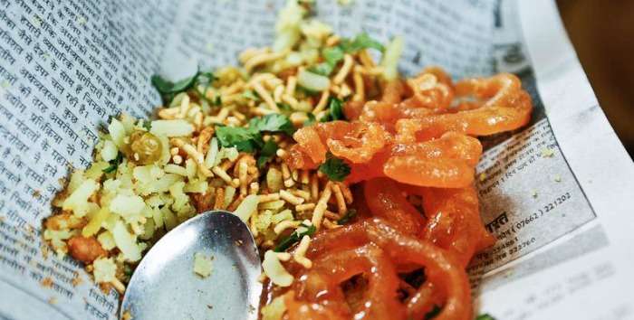 Indore morning breakfast - Poha with hot crispy jalebis