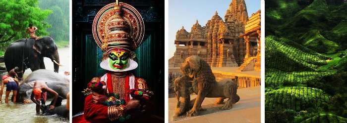 Kerala - for elephant bathing, kathakali, temples, coffee plantation