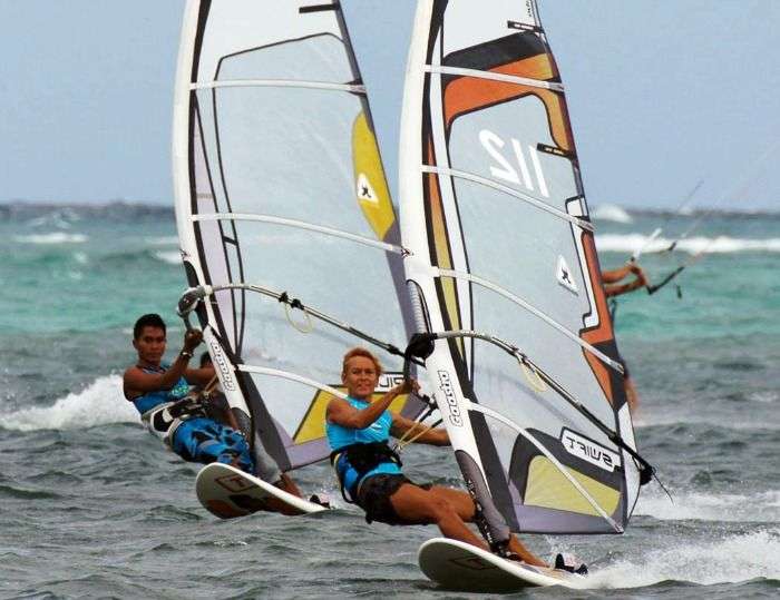 Windsurfing in Boracay beach