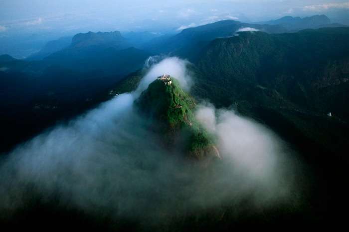 Aerial view of Adam's Peak Sri Lanka