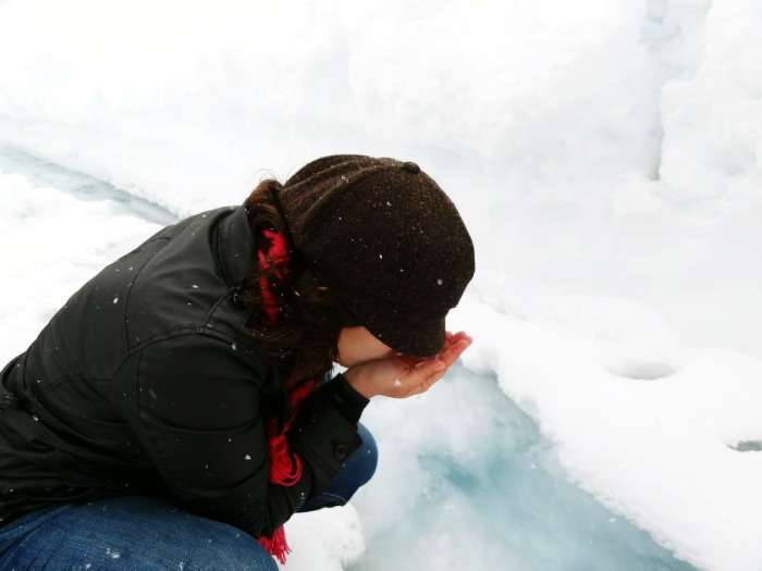 Shivya Nath - Sipping glacier water in Canada