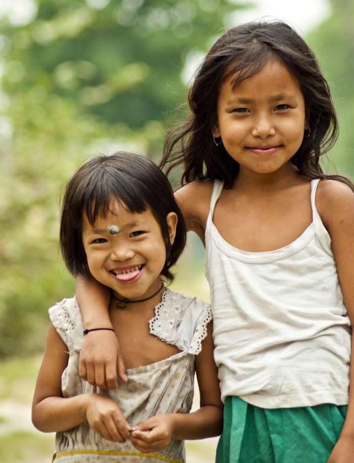 kids of the mishing tribe in Majuli, Assam