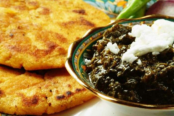 Makke di roti & butter loaded sarson da saag at Aabshar Dhaba