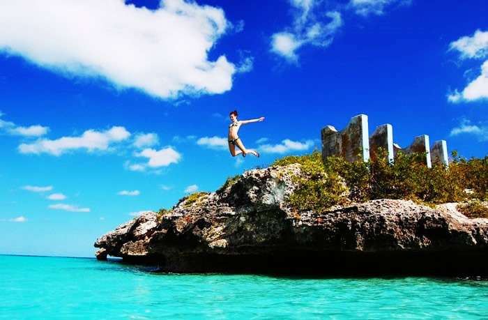 Two colored waters of Cayo Coco Island