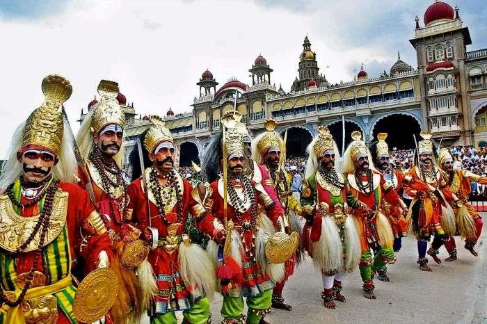 Performers in the Jamboo Savari in Mysore