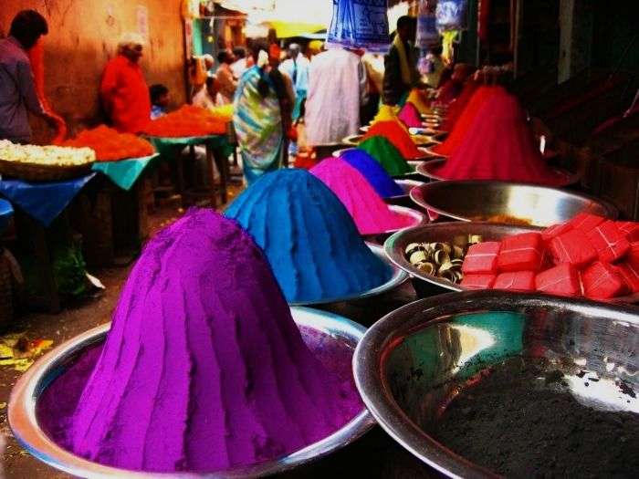 Shop selling incense stick, perfume and colour powder at Devaraja Market