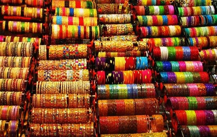 A bangle shop in Laad Bazaar in Hyderabad