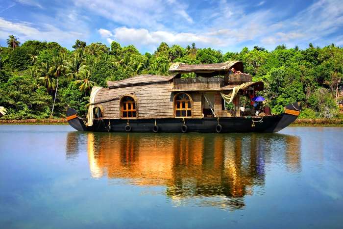 A luxury house boat in Kerala Backwaters