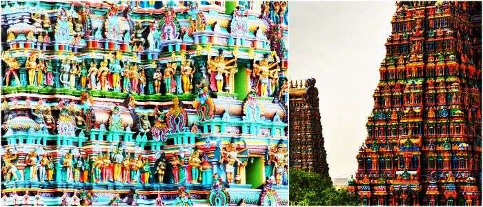 View of the Meenakshi Temple in Madurai