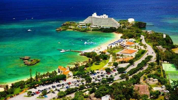 Tropical beaches in Okinawa in Japan