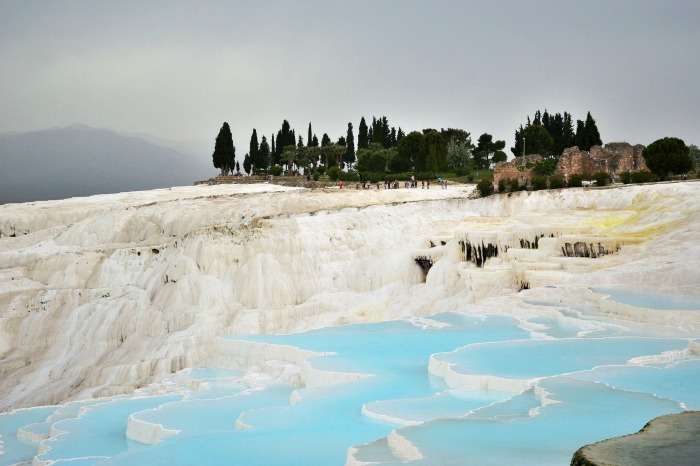 A view of the gorgeous Pamukkale Thermal Pools in Turkey