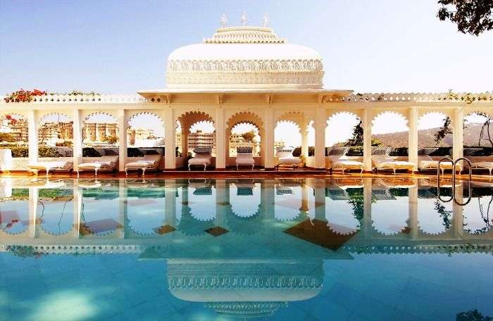 The Swimming Pool at Taj Lake Palace in Udaipur