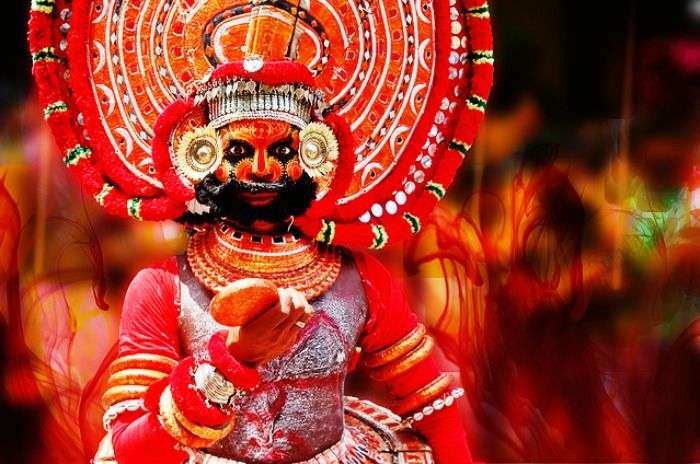 Theyyam being performed in Kerala