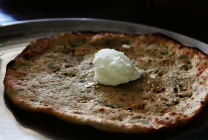 Butter loaded stuffed parantha at Zamindara dhaba near Ludhiana airport