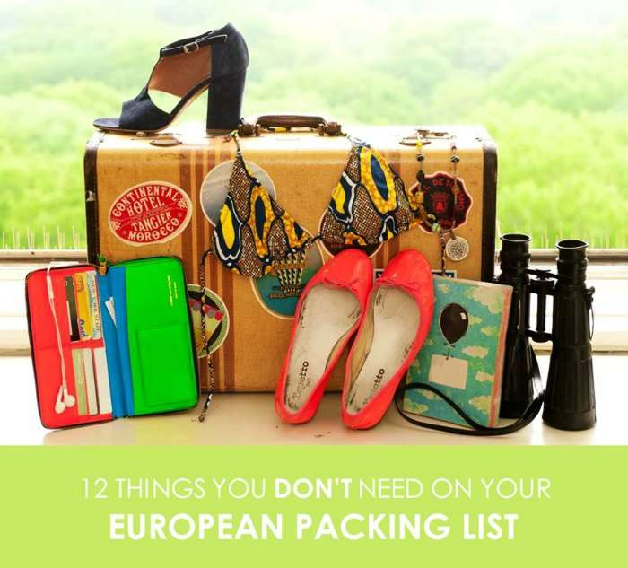 Things You Don’t Need On Your European Packing List