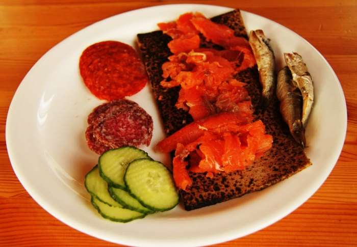 Salmons and lamb goulash make up for a delicious breakfast in Iceland