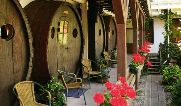 Sleep in a wine barrel at De Vrouwe van Stavoren in Netherlands