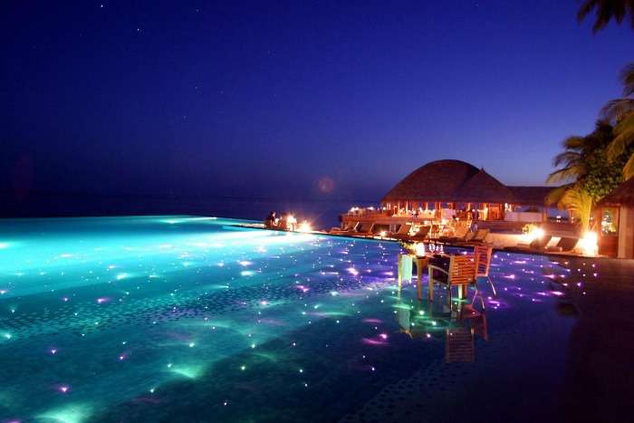 Infinity pool at Huvafen Fushi Maldives