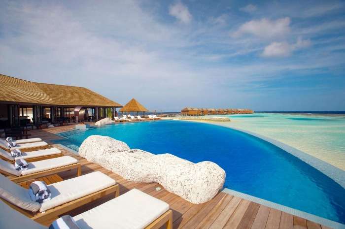 Infinity pool at Lily Beach Resort, Maldives