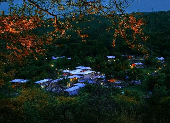 The panoramic view of Kikar Lodge Natural Retreat from one of the best resort near Delhi